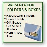 pocket folders, portfolios, totes, 3 panel folders, marketing kits, literature kits