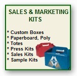 custom boxes, poly boxes, paperboard boxes, press kits, sales kits, tote boxes, mailers